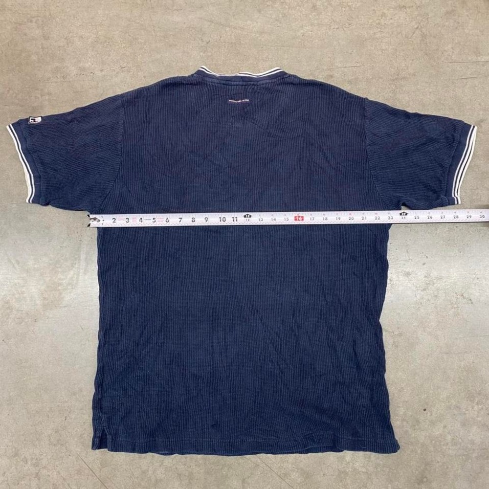 Point zero Shirt Waffle knit Vneck Navy Y2K Men's Size S - Picture 6 of 8